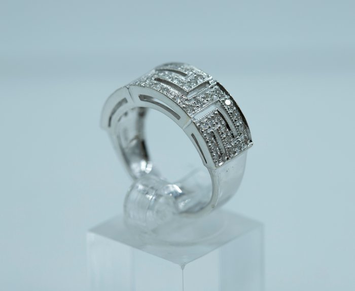 Ring - 18 kraat Hvidguld Diamant (Natur)