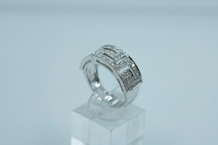 Ring - 18 kraat Hvidguld Diamant (Natur)