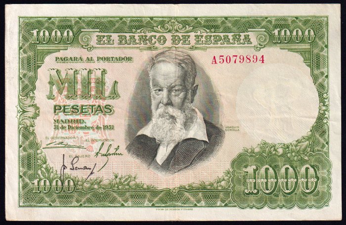 Spanien. - 3 banknotes - various dates  (Ingen mindstepris)