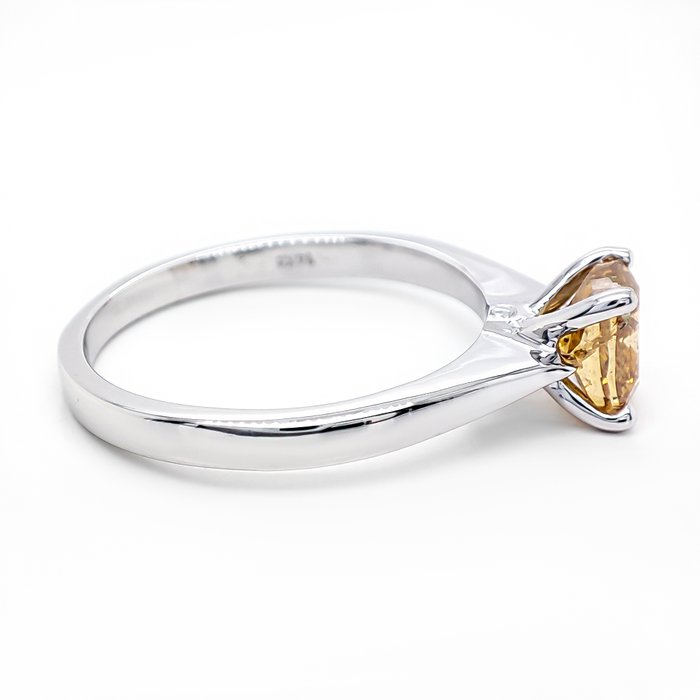 Ingen mindstepris - Ring - 14 karat Hvidguld -  1.00ct. tw. Gul Diamant (Naturfarvet)