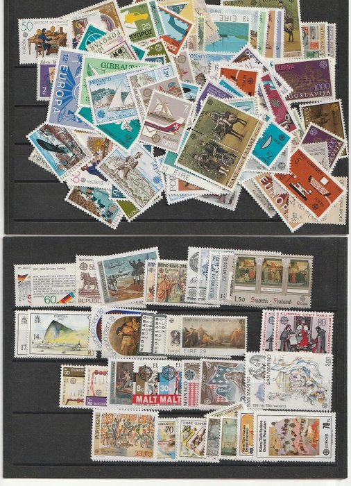 Europa CEPT 1956/2000 - Kultur - Diverse complete sets op 10 insteekkaarten