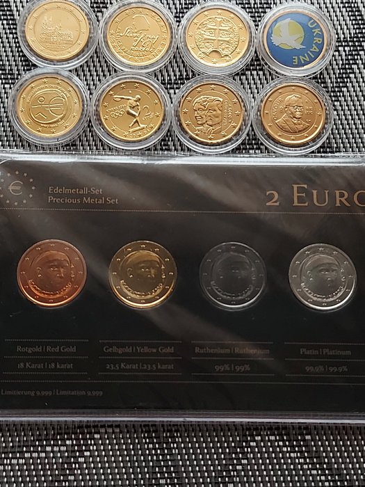 Europa 2 Euro 2004/2013 gold plated (12 moedas)  (Ingen mindstepris)