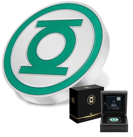 Niue. 2 Dollars 2021 DC Comics™ - Green Lantern™ Logo, 1 Oz (.999) Proof Zilver