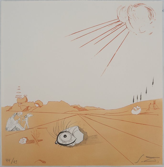 Salvador Dali (1904-1989) - Paysage ibérique : Rêve surréaliste