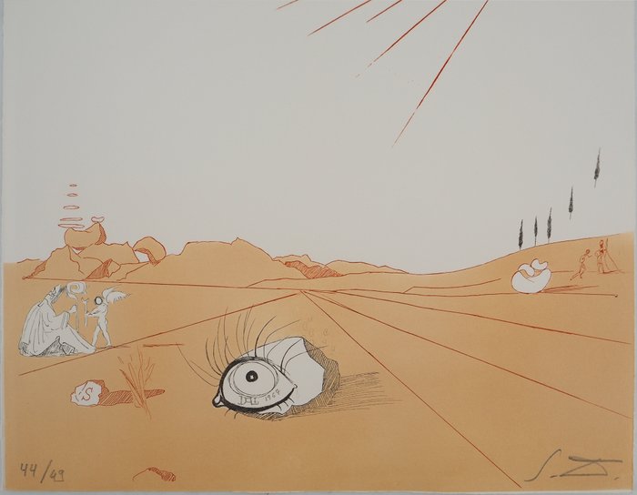 Salvador Dali (1904-1989) - Paysage ibérique : Rêve surréaliste