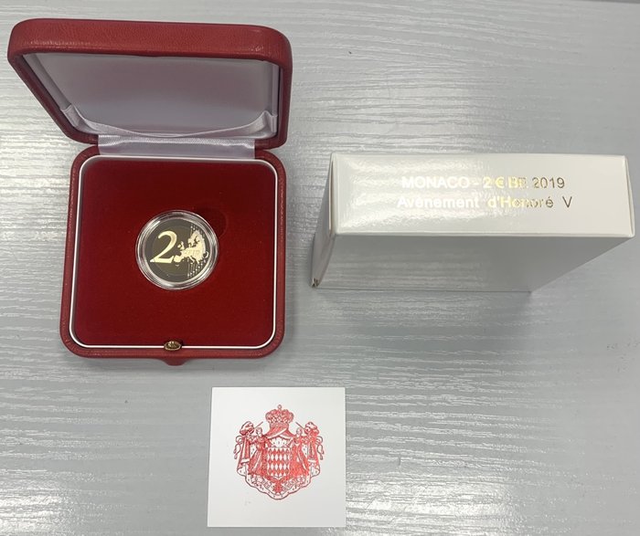 Monaco. 2 Euro 2019 "Honoré V" Proof  (Ingen mindstepris)