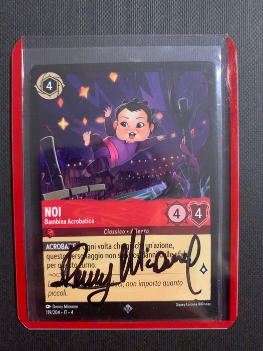 Ravensburger Disney Lorcana - 1 Card - Denny Minonne Author Signed - Noi IT4 NM - NO RESERVE PRICE