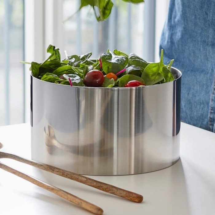 Stelton - Arne Jacobsen - Skål - Cylinda Line - Salad Bowl - Børstet rustfrit stål