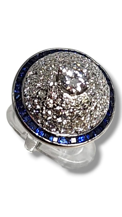 Ring Platin, Smuk Art Deco Platinum  3,0 diamantring Frankrig omkring 1930 -  3.00ct. tw. Diamant (Natur)  - Diamant