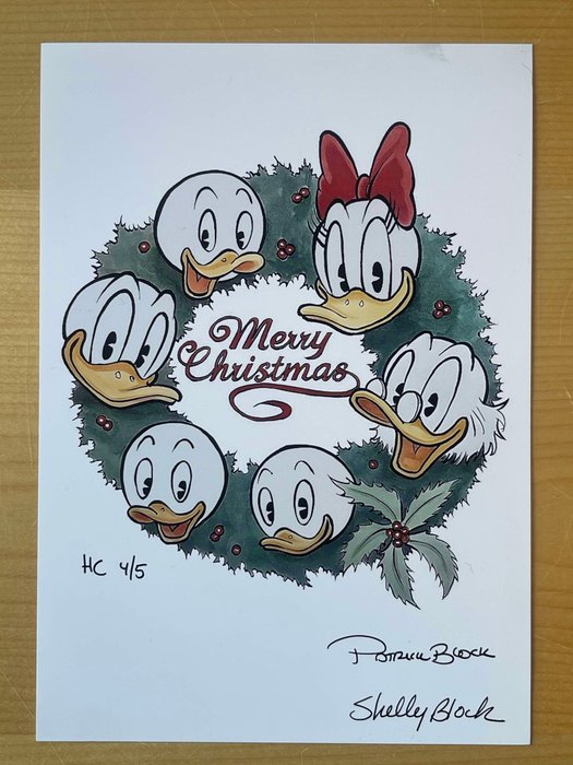 Limited-edition Disney ornament and print - 2 En julebeskæring i sølv + signeret juleprint - Gallery Disneyana+ - 2023