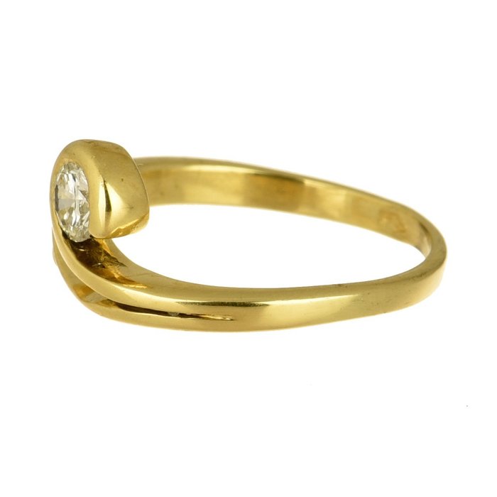 Ring - 18 kraat Gulguld Diamant (Natur)