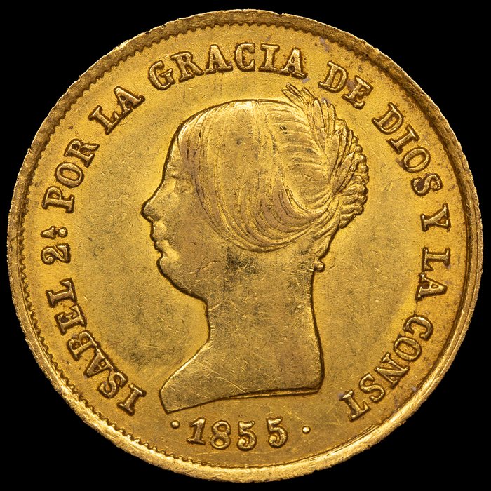 Spanien. Isabel II (1833-1868). 100 Reales 1855 Sevilla  (Ingen mindstepris)