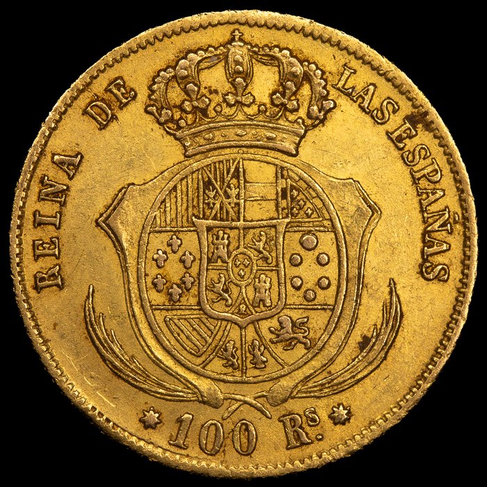 Spanien. Isabel II (1833-1868). 100 Reales 1855 Sevilla  (Ingen mindstepris)