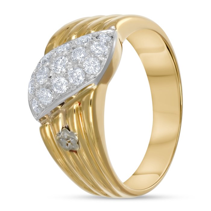 Ring - 18 kraat Gulguld, Hvidguld -  0.53ct. tw. Diamant (Natur)