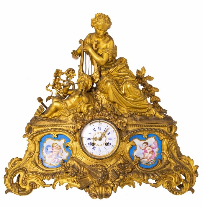 RICHOND F. A. PARIS - Kandelaber (3) - Forgyldt bronze - Napoleon III - Sevres