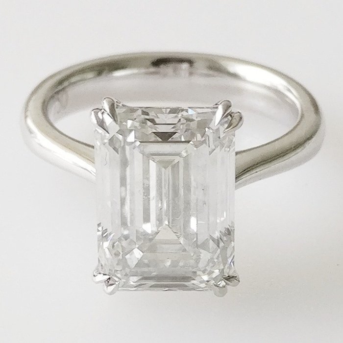 Forlovelsesring - 18 kraat Hvidguld -  5.01ct. tw. Diamant (Laboratoriedyrket)