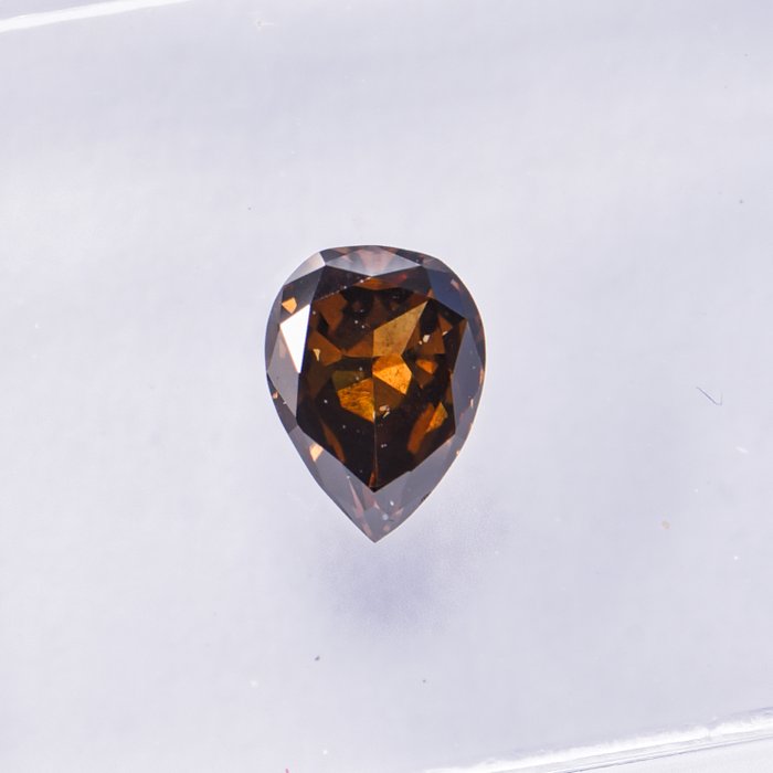 Ingen mindstepris - 1 pcs Diamant  (Naturfarvet)  - 0.43 ct - Pære - Fancy deep Grønlig, Gul Brun - SI1 - International Gemological Institute (IGI)