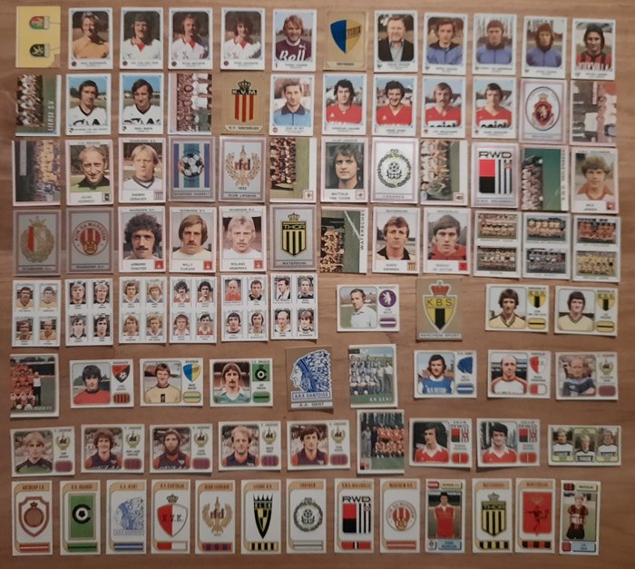 Panini - Football 77/80/81/83 Belgium -  Including 22 emblems - 89 Loose stickers