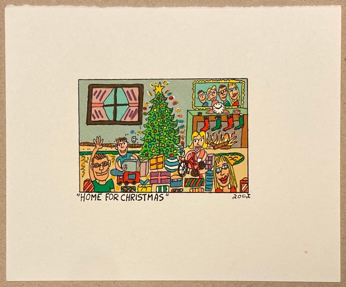 James Rizzi (1950-2011) - HOME FOR CHRISTMAS, 2002