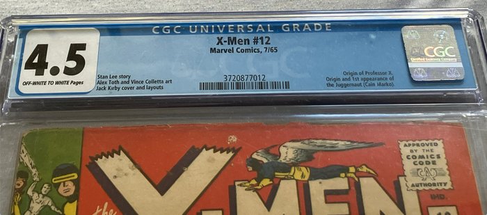 X-Men 12 - The Juggernaut Origin of Professor X - 1 Graded comic - 1965 - CGC 4.5