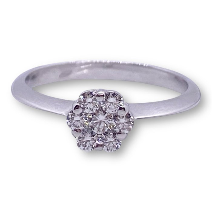 Forlovelsesring - 18 kraat Hvidguld -  0.30ct. tw. Diamant (Natur)  - Diamant - Fantasy model