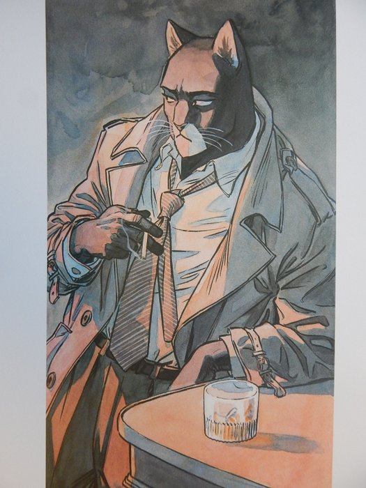 Guarnido Juanjo - 1 Offset Print - Blacksad - leaning on the bar - 2013