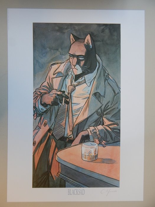 Guarnido Juanjo - 1 Offset Print - Blacksad - leaning on the bar - 2013