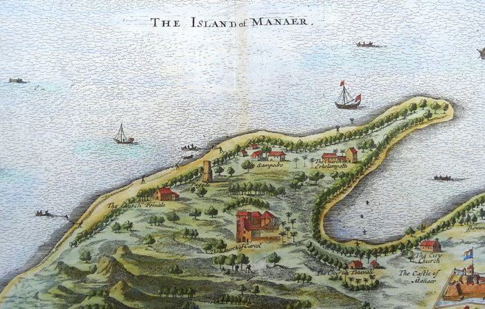 Sri Lanka - Mannar Island; Baldeus/Churchill - The Island of Manaer - 1721-1750