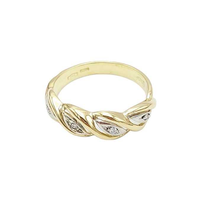 Damiani - 18 kraat Gulguld, Hvidguld - Ring - 0.04 ct Diamant