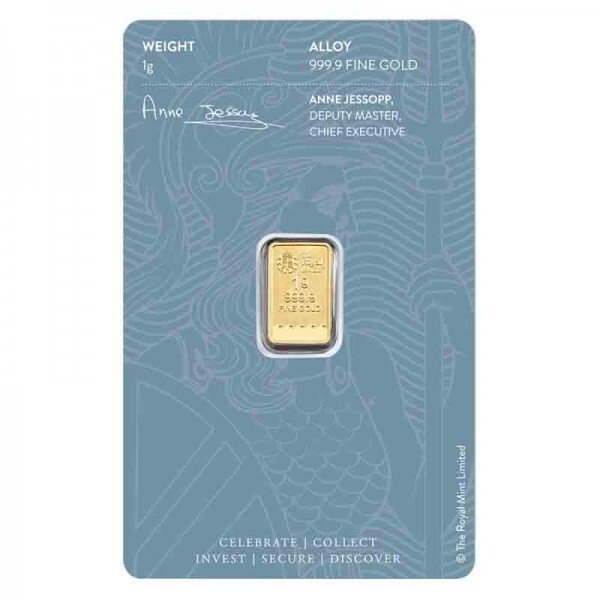 1 gram - Guld 999 - Royal Mint – Britannia - Forseglet  (Ingen mindstepris)