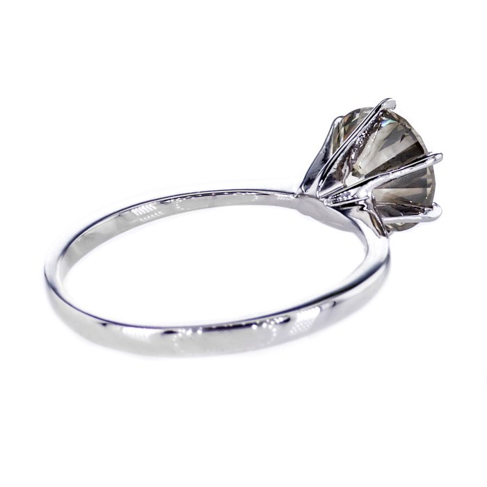 Ingen mindstepris - Forlovelsesring - 14 karat Hvidguld -  2.02ct. tw. Diamant (Naturfarvet)