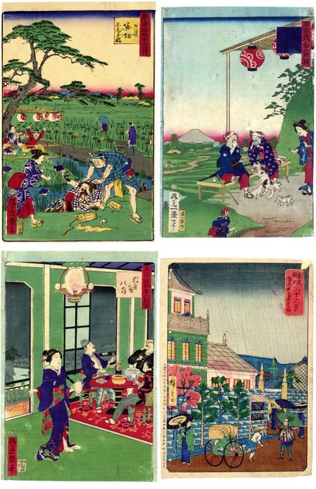 From the series 'Twelve Months of Famous Places of Tokyo'  '36 Views of Modern Tokyo' - 1870-80 - Shōsai Ikkei (act 1860-70s) and Utagawa Hiroshige III (1842-1894) - Japan -  Meiji-perioden (1868-1912)