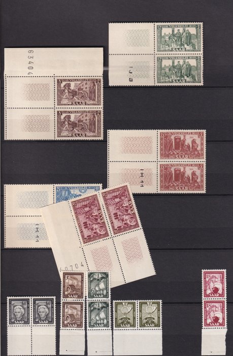 Sarre 1950/1951 - ny uden hængsel komplet serie - Yvert n°278/292