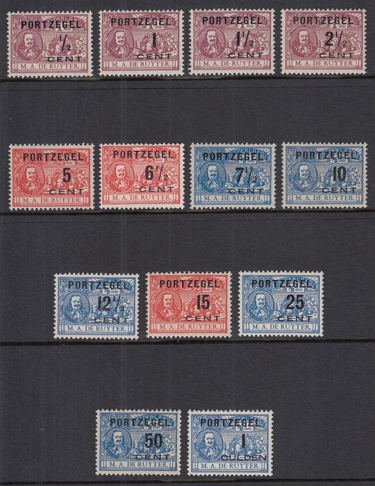 Holland 1907 - Havneaftryk De Ruyter - NVPH P31/P43