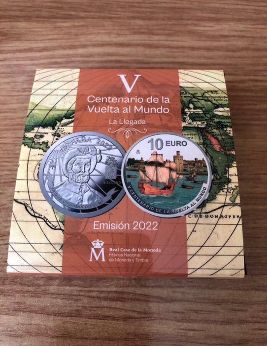 Spanien. 10 Euro 2022 "Vuelta al Mundo" Proof  (Ingen mindstepris)