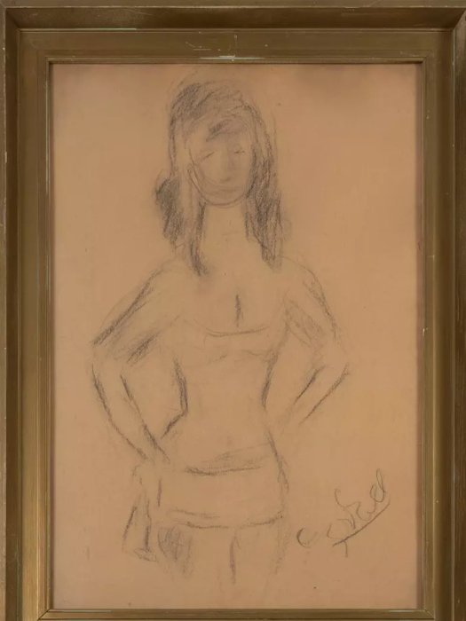 Béla Czóbel (1883-1976) - Female figure, with MNG criticism