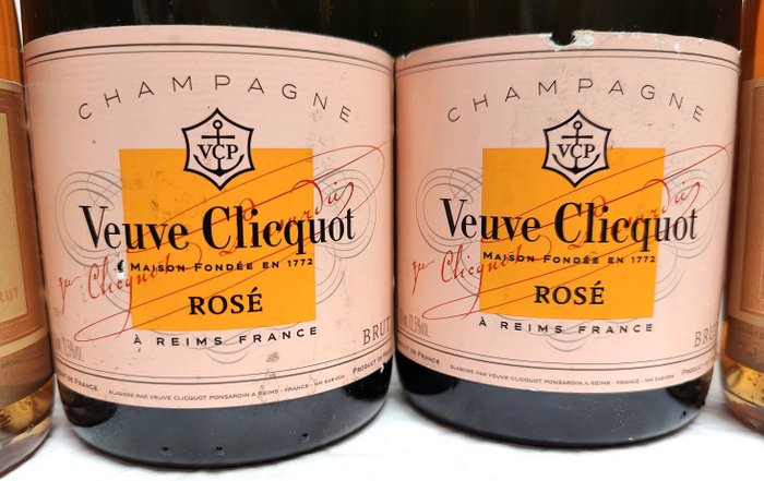 Taittinger, Veuve Clicquot, Champagne Veuve Clicquot Rosé  0,75 l  x2  Taittinger Prestige Rosé (0,375 l) x4 - Reims Brut - 6 Bottle (0,75 L), Bottles (0,37 L)