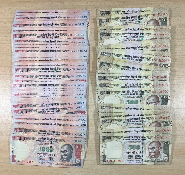 Indien - 70 Banknotes - various dates  (Ingen mindstepris)