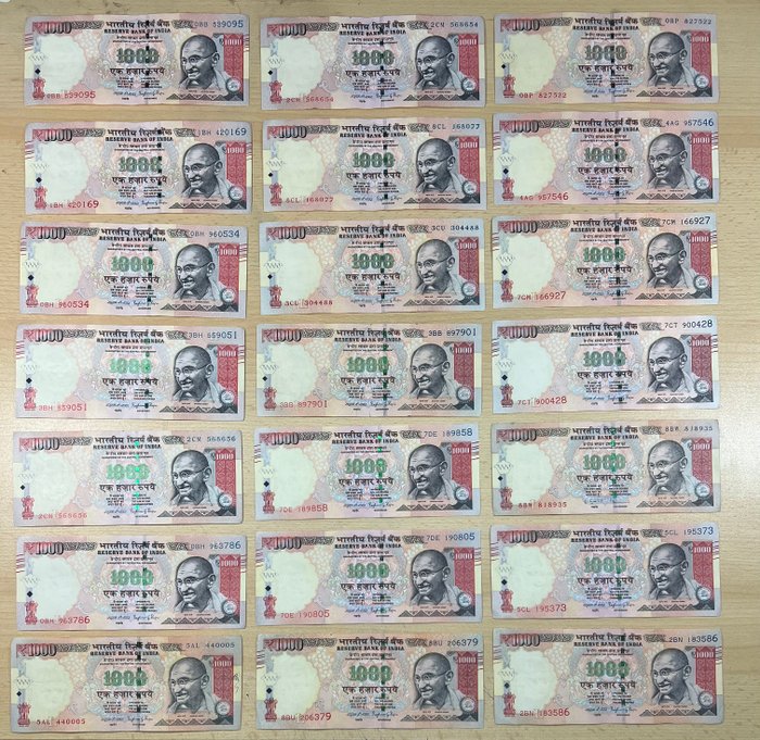 Indien - 70 Banknotes - various dates  (Ingen mindstepris)