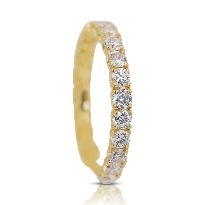 Ring - 14 karat Gulguld -  1.75ct. tw. Diamant (Natur)