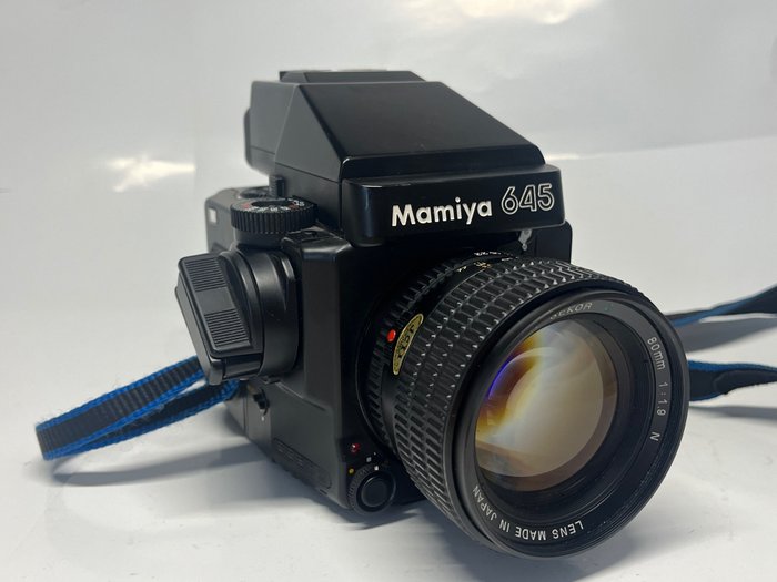 Mamiya 645 Super + Sekor C 1.9/80mm + 2 Rückteile + Sucher + Powerwinder - Mellemformat kamera