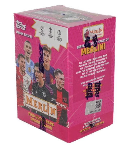 2023/24 Topps Merlin UEFA Club Competitions - Sealed Blaster Box - Chase the Autograph / Match Ball - 1 Sealed box - Næsten så god som ny (NM)