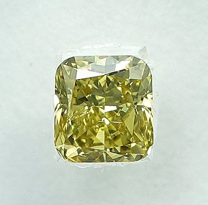 1 pcs Diamant  (Naturfarvet)  - 0.26 ct - Pude - Fancy Gul - SI2 - International Gemological Institute (IGI)