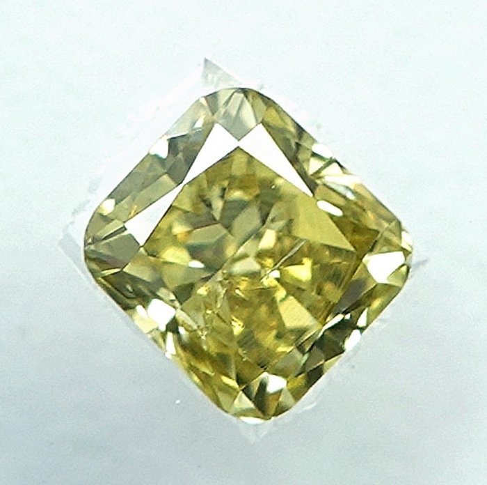 1 pcs Diamant  (Naturfarvet)  - 0.26 ct - Pude - Fancy Gul - SI2 - International Gemological Institute (IGI)