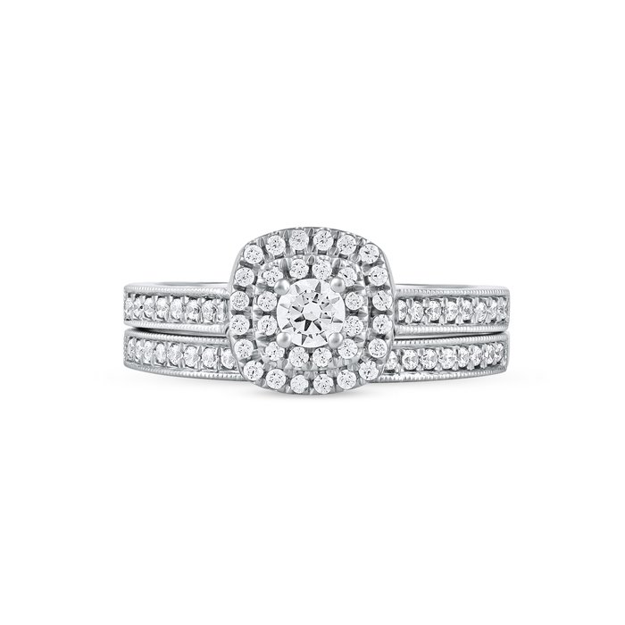 Ring - 14 karat Hvidguld -  0.50ct. tw. Diamant (Natur) - Diamant - Diamant glorie