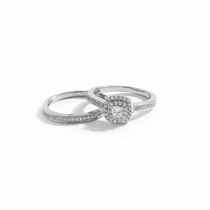 Ring - 14 karat Hvidguld -  0.50ct. tw. Diamant (Natur) - Diamant - Diamant glorie