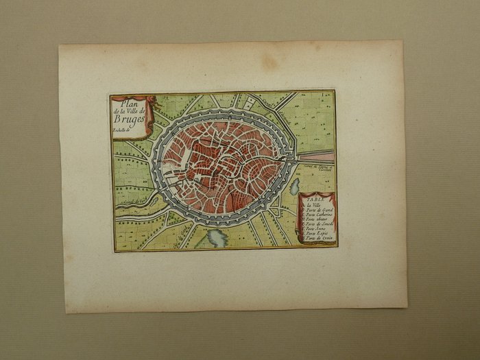 Belgien - Brugge; Sebastien de Pontault de Beaulieu - Plan de la Ville de Bruges - 1668