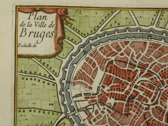 Belgien - Brugge; Sebastien de Pontault de Beaulieu - Plan de la Ville de Bruges - 1668