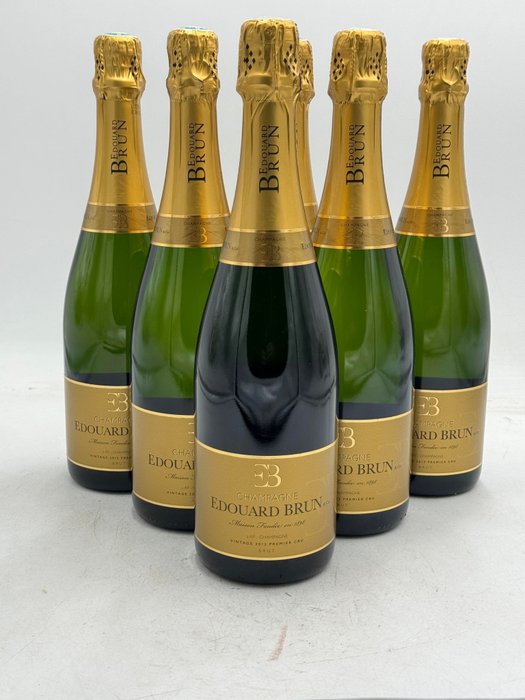 2012 Edouard Brun, Premier Cru - Champagne Brut - 6 Flasker (0,75 L)