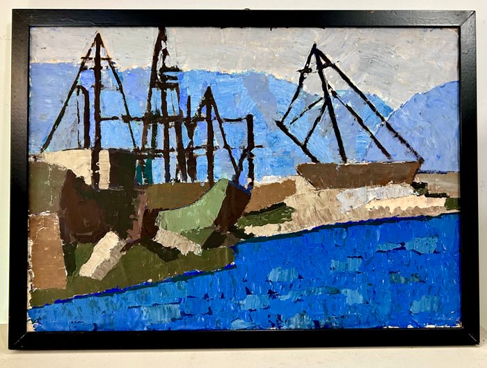 Gabriele Bellagente (1936) - Navi al porto di Genova